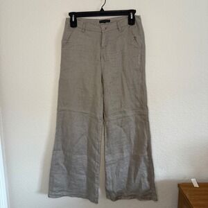 Miss Me Collection Small Taupe Wide Leg Linen Pants Embellished Career Preppy‎